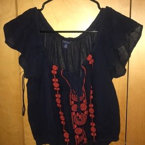 Aeropostal Ruffled Crop Top